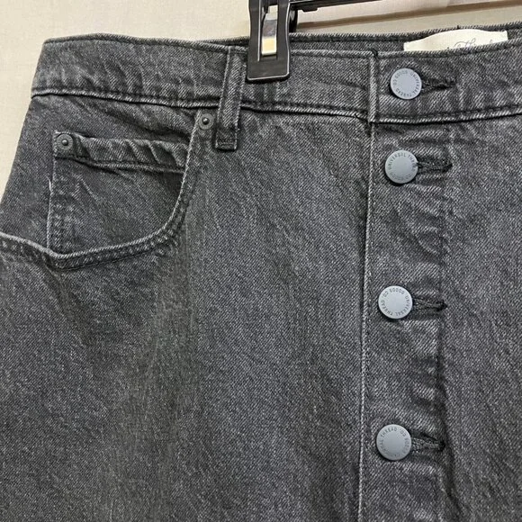 NWT Universal Thread Women's Size 16 Black A-line Midi Denim High Rise Skirt - Picture 5 of 13